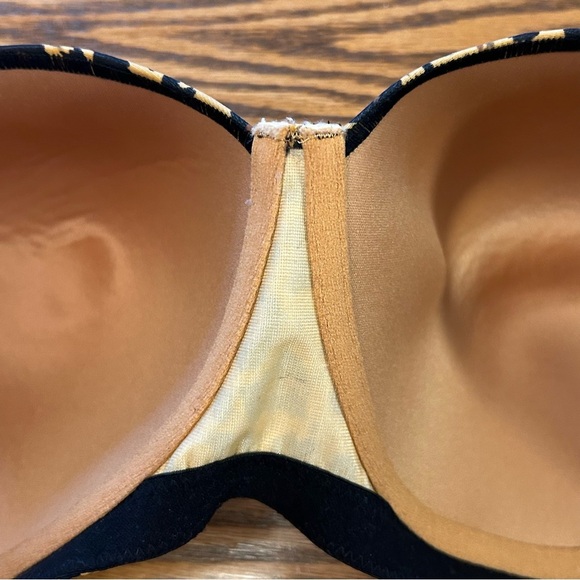 Leading Lady Leopard Print Lightly Padded Adjustable Strap 4-Hook Bra 42D - Picture 6 of 9